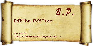 Báhn Péter névjegykártya