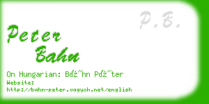 peter bahn business card